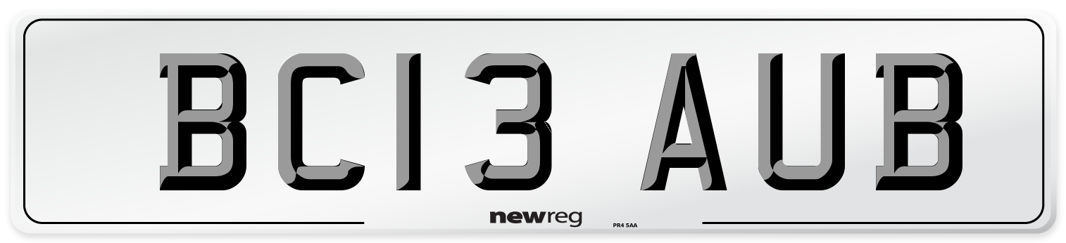 BC13 AUB Number Plate from New Reg
